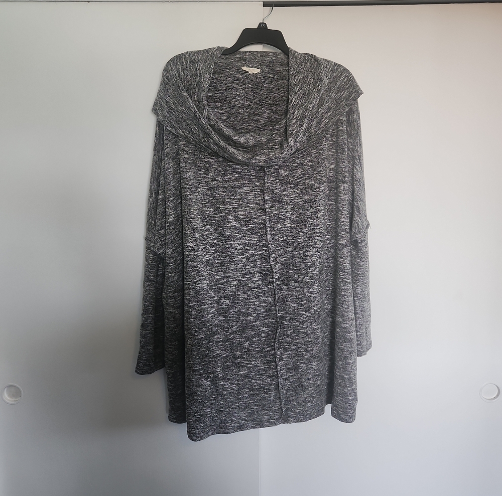 Easel Charcoal Cowl Neck Sweater